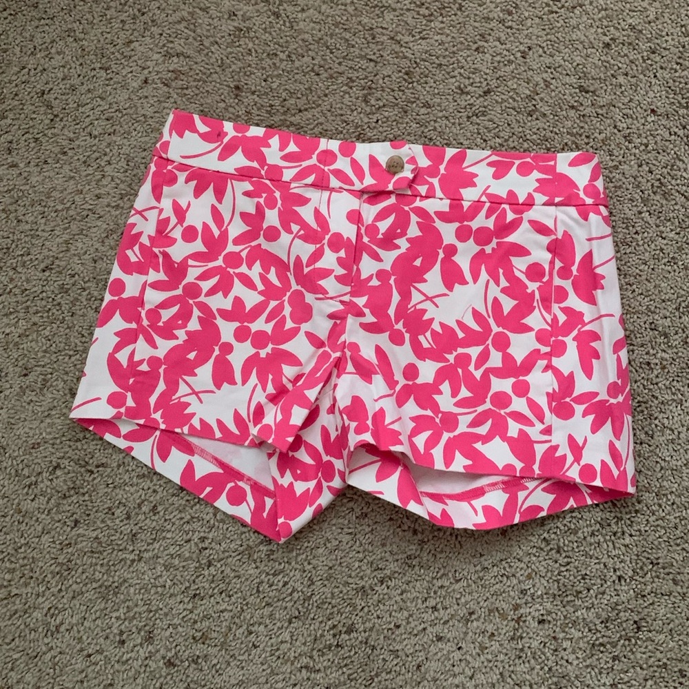 NWT J CREW PINK FLORAL CHINO SHORTS 3” INSEAM SIZE 00